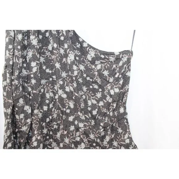 Dolan Womens Black Floral One‎ Shoulder Ruffle Hem Dress M - Picture 4 of 5